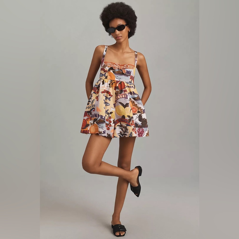 Anthropologie Maeve Layered Bustier Italy Romper Size Medium